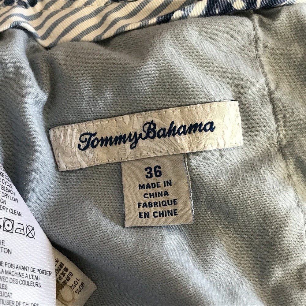 Tommy Bahama Shorts Mens 36 (35x10) Beige Chino Silk/Cotton Blend Flat Front - Picture 7 of 10